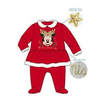 Disney Minnie  Christmas Baby Romper, Pajamas 12 Months