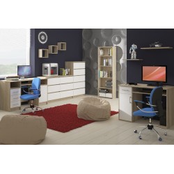 KOMODA K140 6SZ CLP DĄB SONOMA / BIAŁY