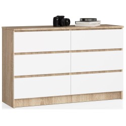 KOMODA K120 6SZ CLP DĄB SONOMA / BIAŁY