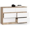 KOMODA K120 6SZ CLP DĄB SONOMA / BIAŁY