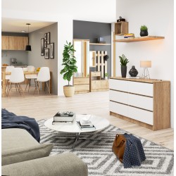 KOMODA K120 6SZ CLP DĄB SONOMA / BIAŁY