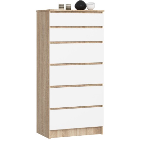 KOMODA K60 6SZ CLP DĄB SONOMA / BIAŁA