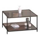 Metal coffee table Fuaca pakoworld in black shade smoke glass 80x80x45cm