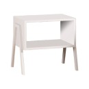 Table de chevet bois avec pieds en métal blanc 49x35x49 cm
