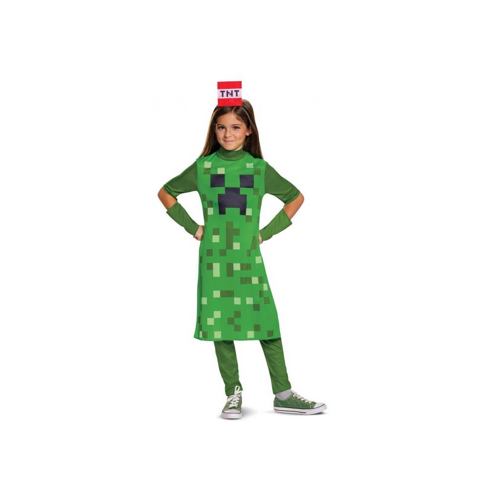 Minecraft Creeper Classic Girl Costume 7-8 years