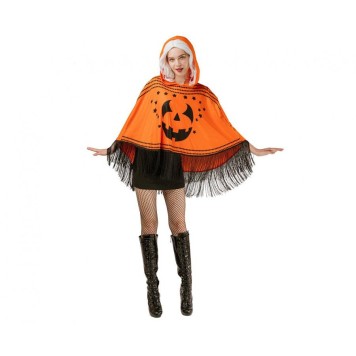 Halloween Scary Pumpkin adult poncho, costume accessory S