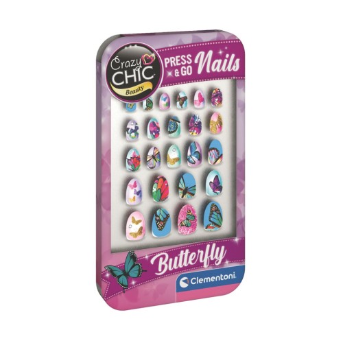 Crazy Chic Butterfly Clementoni artificial nail set