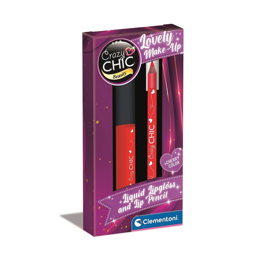 Crazy Chic Cherry lip gloss and lip liner Clementoni