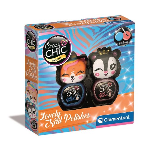 Crazy Chic Lovely Tigers glitter nail polish set Clementoni