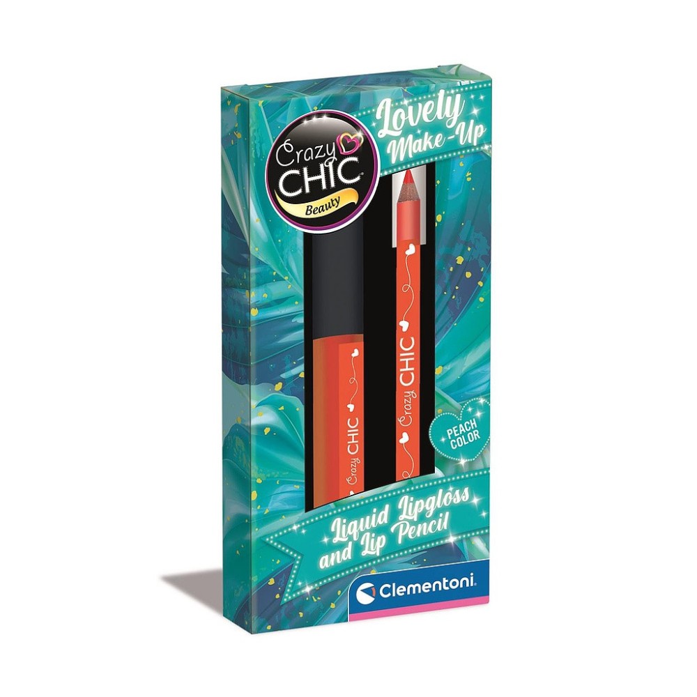 Crazy Chic Peach lip gloss and lip liner Clementoni