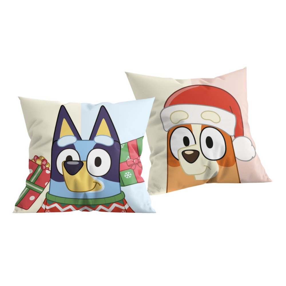 Bluey Christmas pillow, decorative pillow 40x40 cm