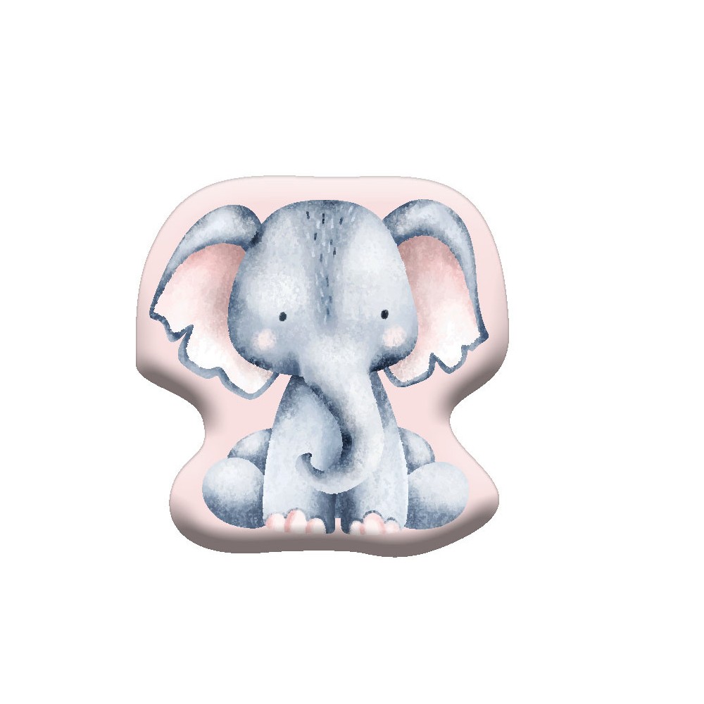 Elephant Pink shape pillow, decorative pillow 40x40 cm Velour
