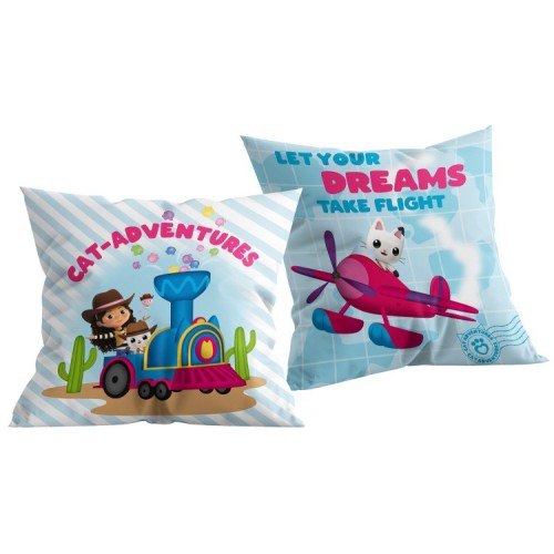 Gabby's Dollhouse Cat-Adventures cushion, decorative pillow 40x40 cm