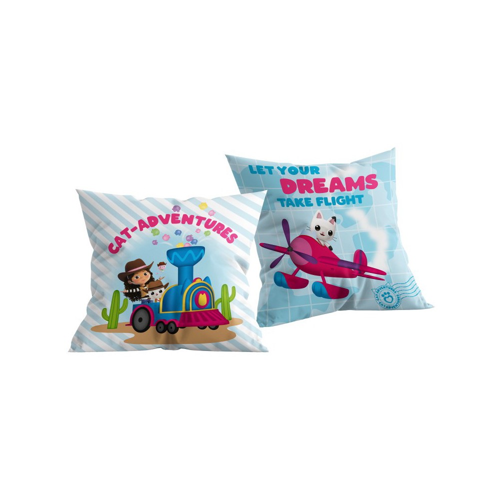 Gabby's Dollhouse Cat-Adventures cushion, decorative pillow 40x40 cm