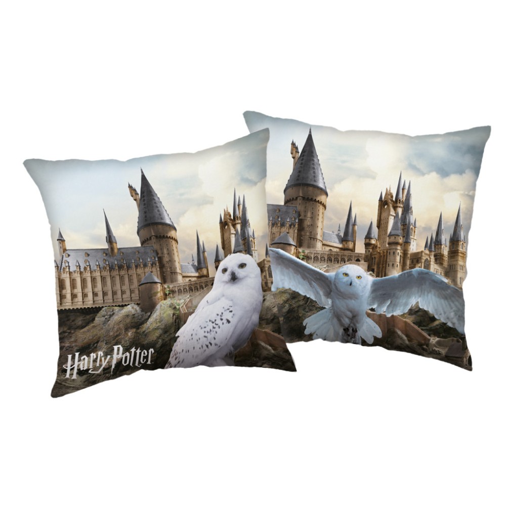 Harry Potter Hedwig at Hogwarts cushion, decorative pillow 40x40 cm