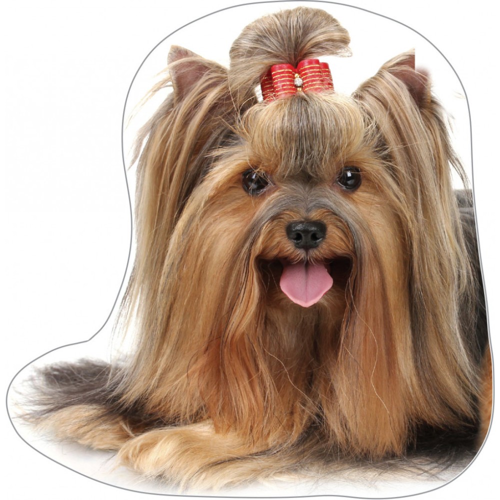 Dog Yorkie  shape pillow, decorative pillow 34x37 cm
