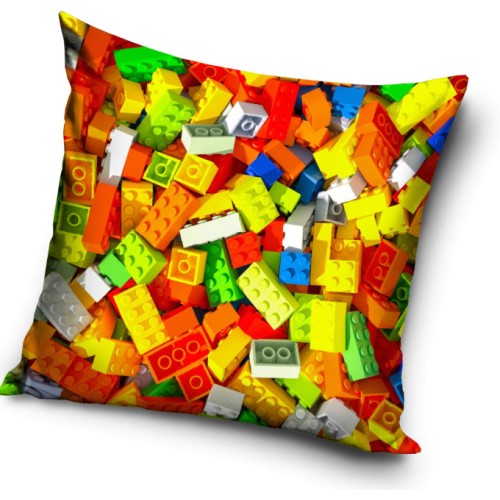 Bricks Lego pattern pillow, decorative pillow 40x40 cm