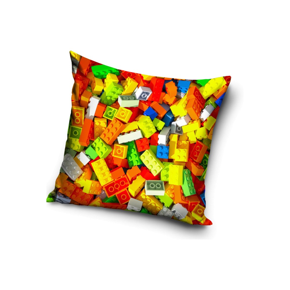 Bricks Lego pattern pillow, decorative pillow 40x40 cm