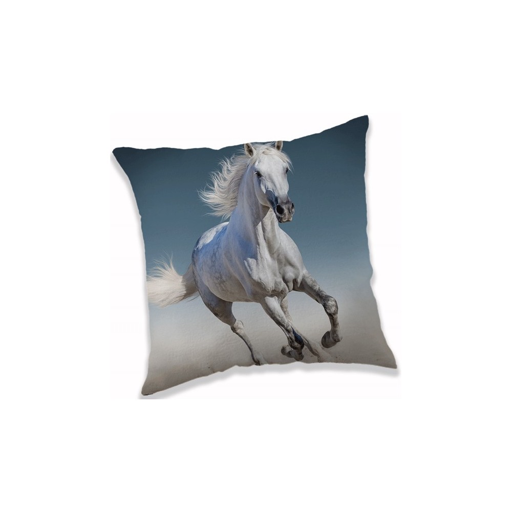 Horses White decorative pillow 40x40 cm