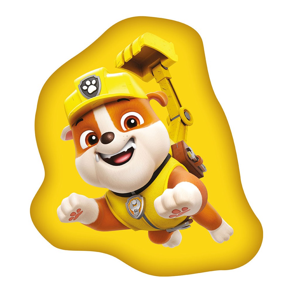 Paw Patrol Rubble Yellow shape pillow, decorative pillow 38x32 cm Velour