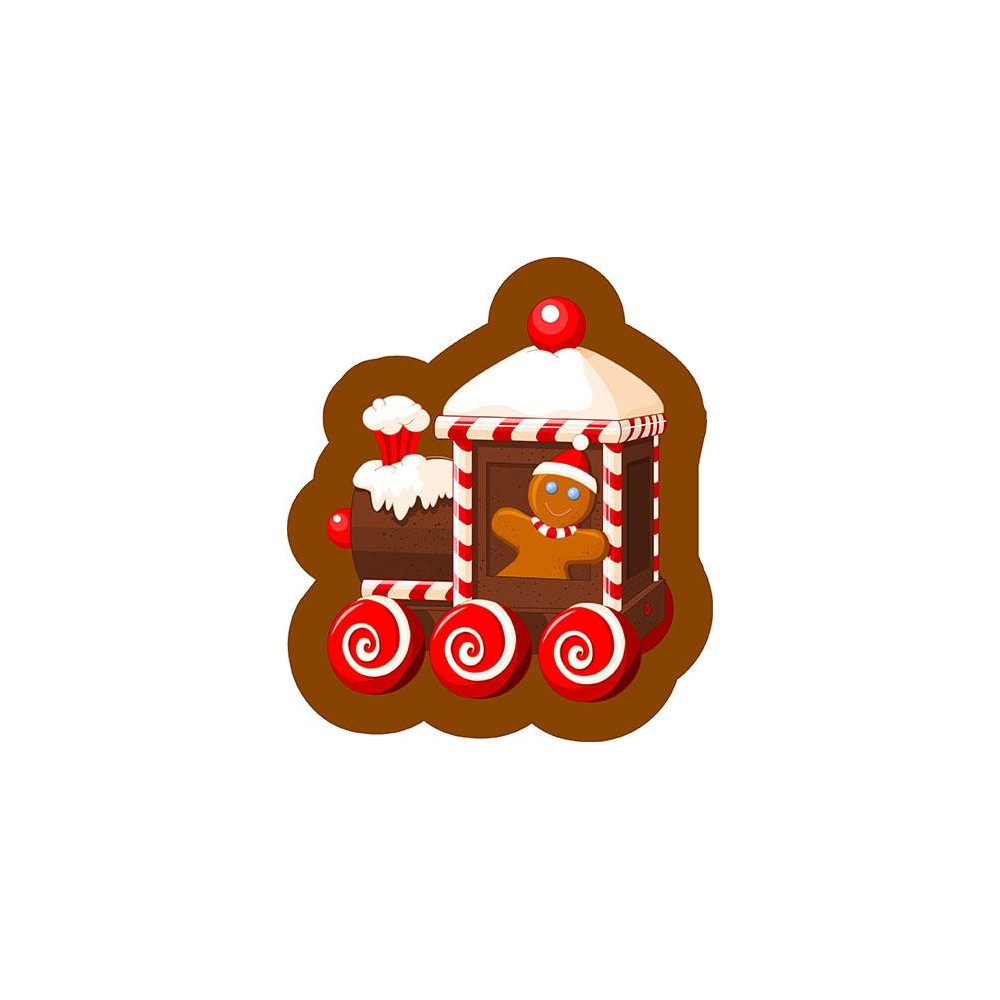 Christmas Gingy Gingerbread train decorative pillow 40x35 cm Velour