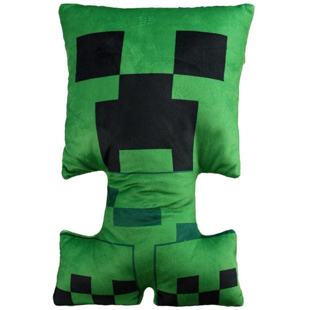 Minecraft Creeper shaped cushion, decorative pillow 27x40 cm Velour