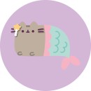 Pusheen Mermaid shape cushion, decorative pillow 40 cm Velour