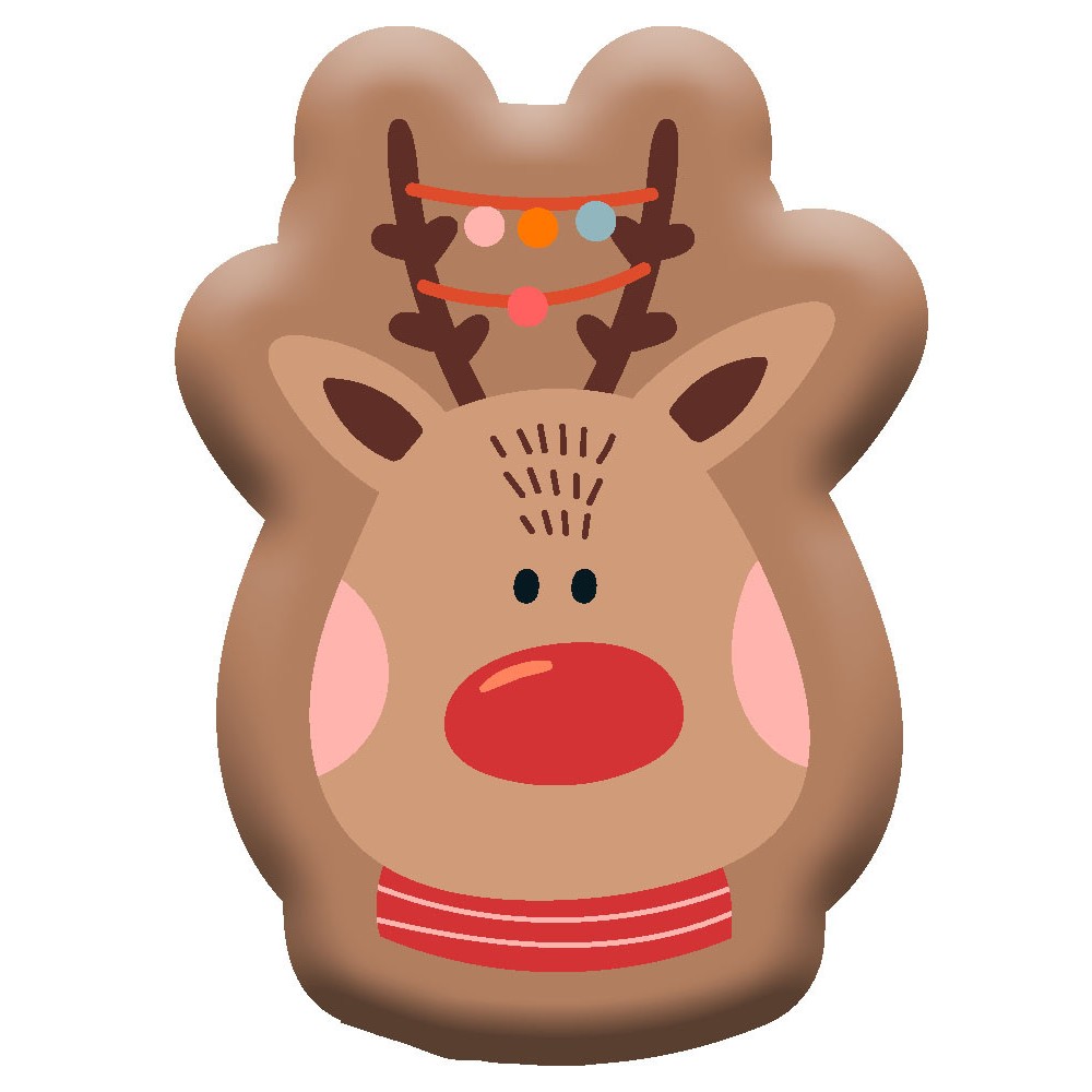 Christmas Brown Reindeer decorative pillow 40x27 cm Velour