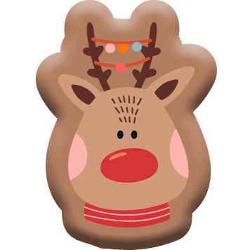 Christmas Brown Reindeer decorative pillow 40x27 cm Velour