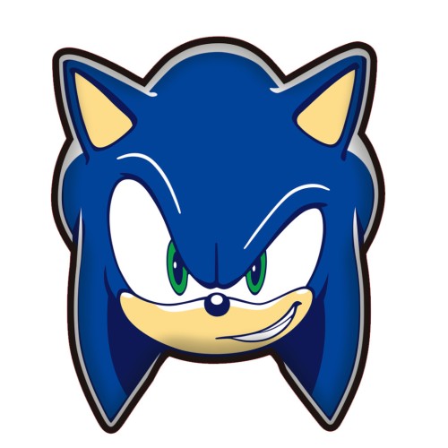 Sonic the Hedgehog Smirk shaped pillow, decorative pillow 29x35 cm