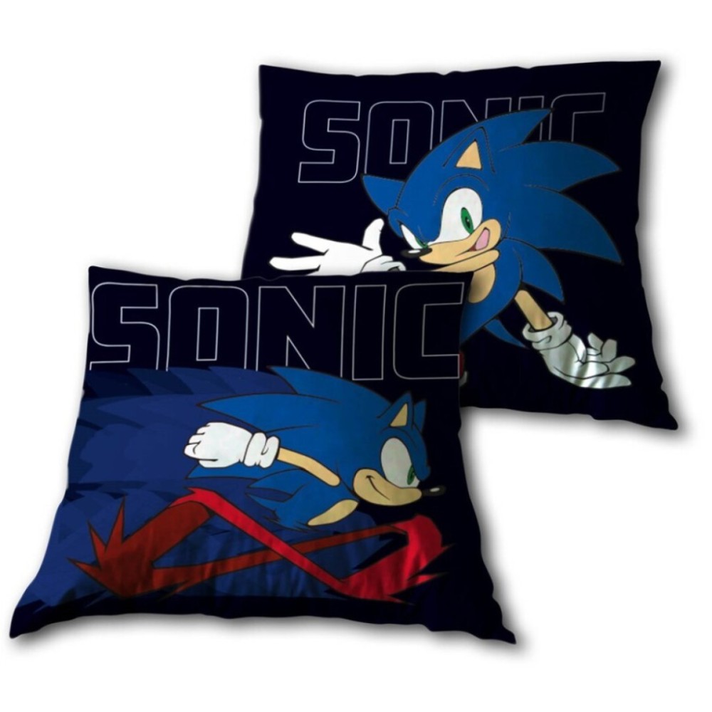 Sonic the Hedgehog pillow, decorative cushion 40x40 cm Velour