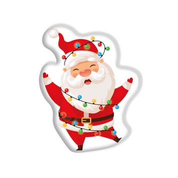 Christmas Cheerful Santa shaped decorative pillow 40 cm Velvet