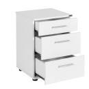 Table de chevet en bois  3 tiroirs blanche 40x39x57 cm
