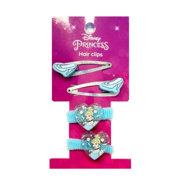 Disney Princess Cinderella Glam Hair Clip, Hair Tie Set (6 pcs)