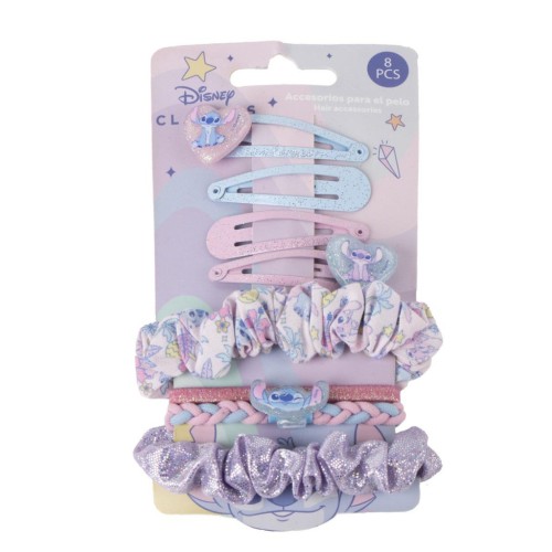Disney Lilo and Stitch Cute Alien hairclip and hair tie set, 8 pieces