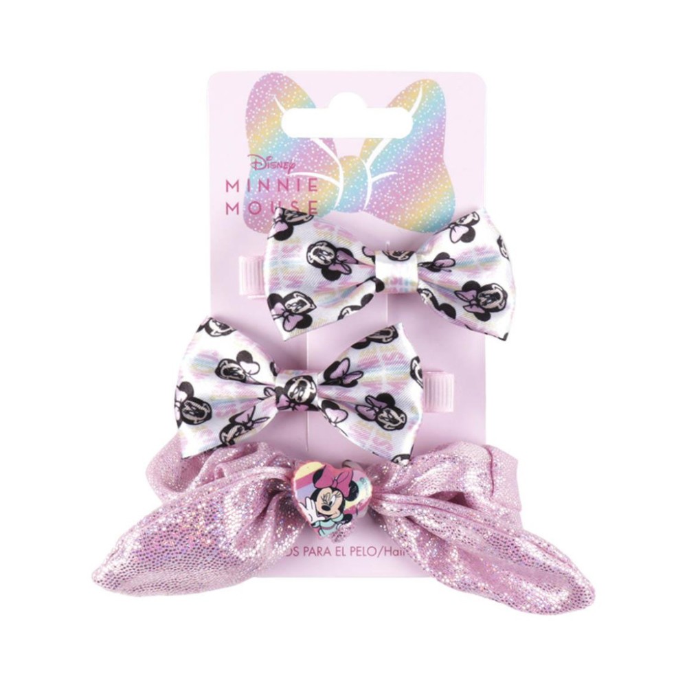Disney Minnie  3-piece hair elastic and clip set