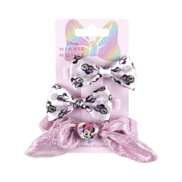 Disney Minnie  3-piece hair elastic and clip set