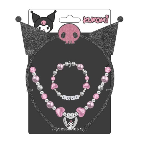 Hello Kitty Kuromi jewelry and headband set