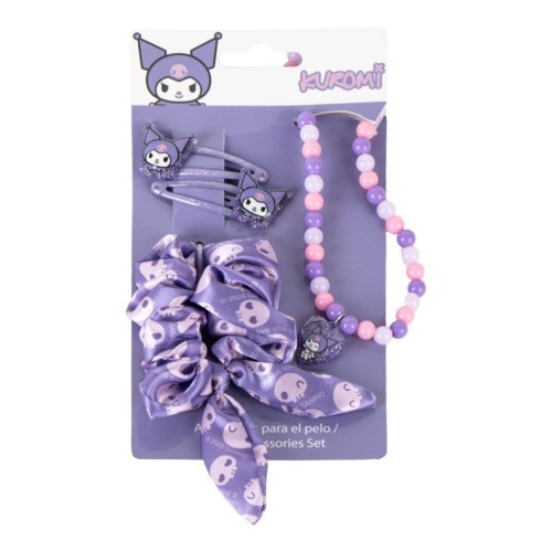 Hello Kitty Kuromi necklace and hair accessory set