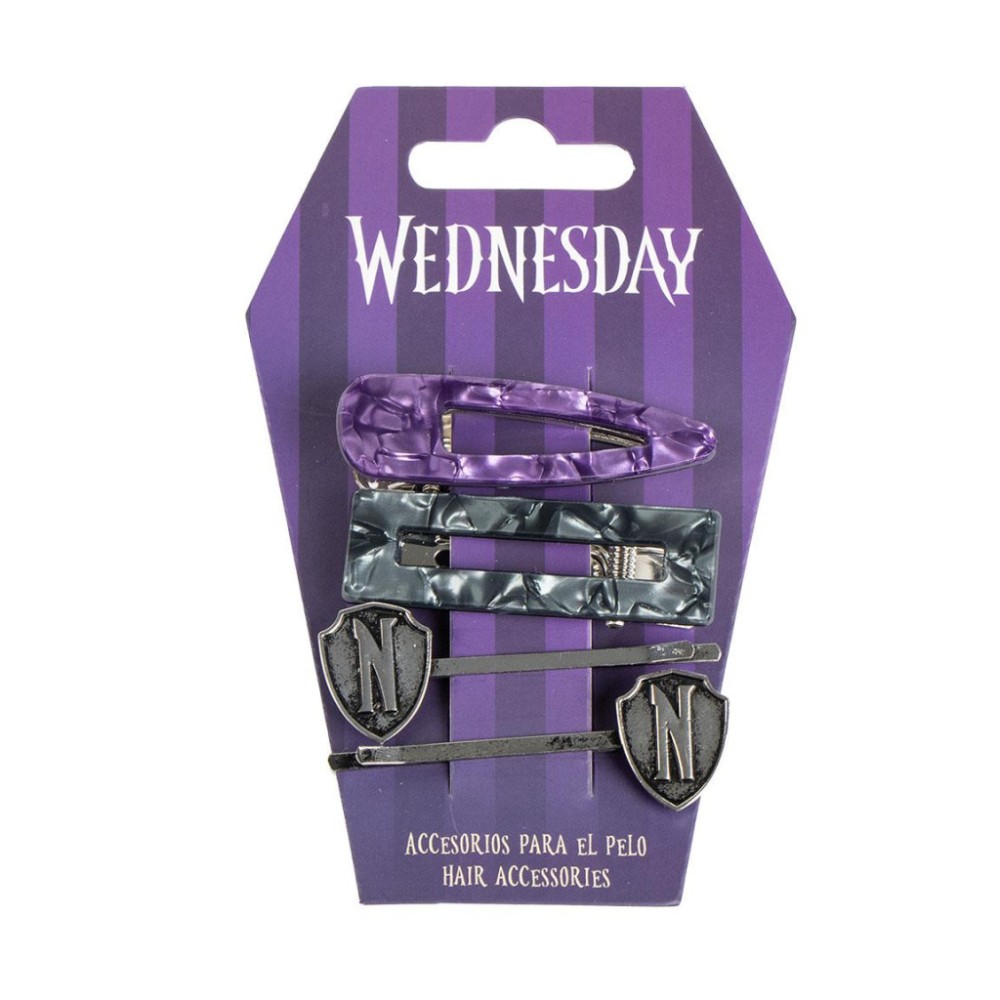 Wednesday Nevermore hair clip set 4 pieces