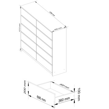 KOMODA K140 10SZ CLP BIAŁY