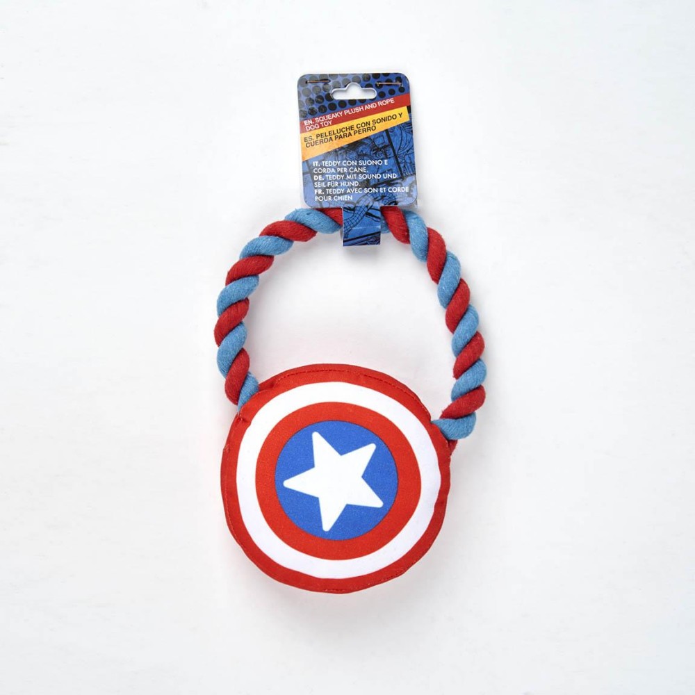 Avengers squeaky plush and rope dog toy