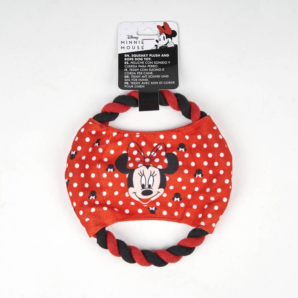 Disney Minnie  squeaky frisbee and rope dog toy