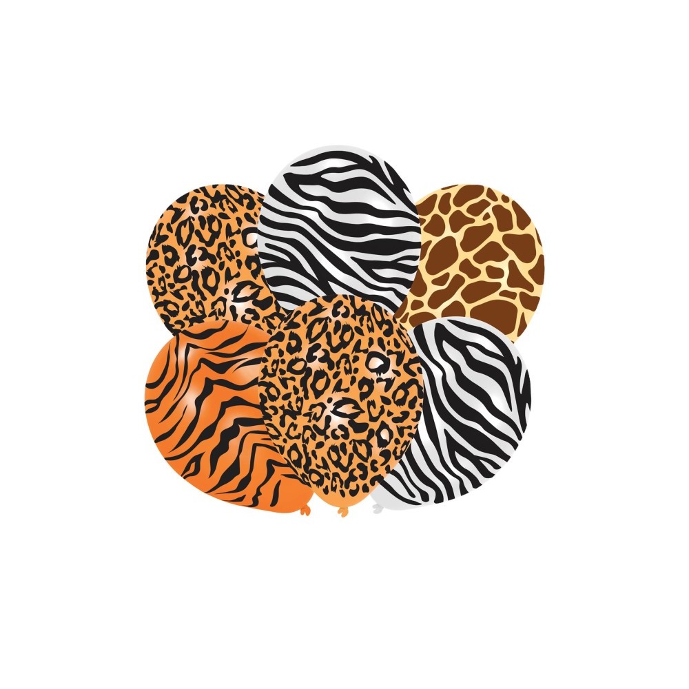 Animals Skin Animal Patterned Balloon, 6 pcs 11 inch (27.5 cm)