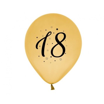 Happy Birthday Gold Gold Happy Birthday 18 Balloon, 5 pcs 12 inch (30cm)