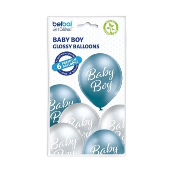 Baby Boy Balloon, 6 pcs 12 inch (30cm)