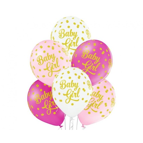 Baby Dots Girl balloon, 6 pcs 12 inch (30cm)
