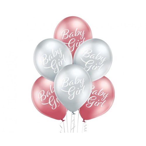 Baby Girl Glossy balloon, 6 pcs 12 inch (30cm)