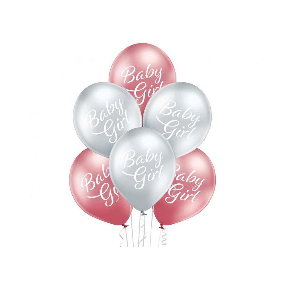 Baby Girl Glossy balloon, 6 pcs 12 inch (30cm)