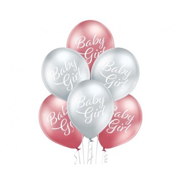 Baby Girl Glossy balloon, 6 pcs 12 inch (30cm)